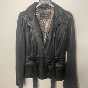 Genuine Leather Moto Jacket Size M - Like New